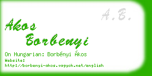 akos borbenyi business card